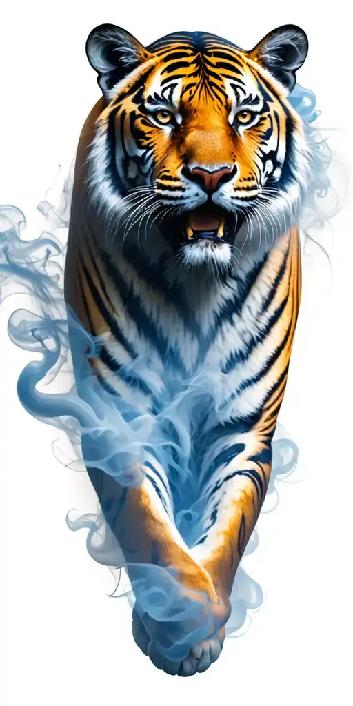 Ethereal Tiger Made Of Smoke