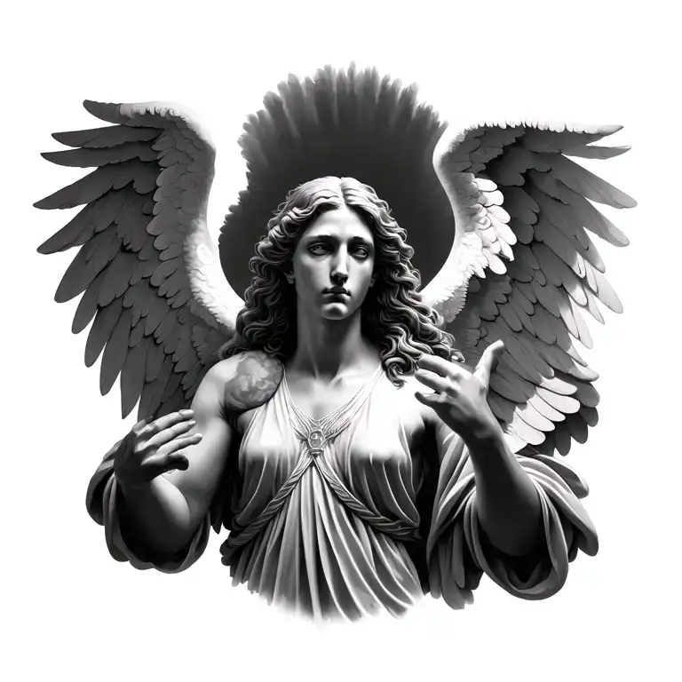 Angel With Spred Arms Raised