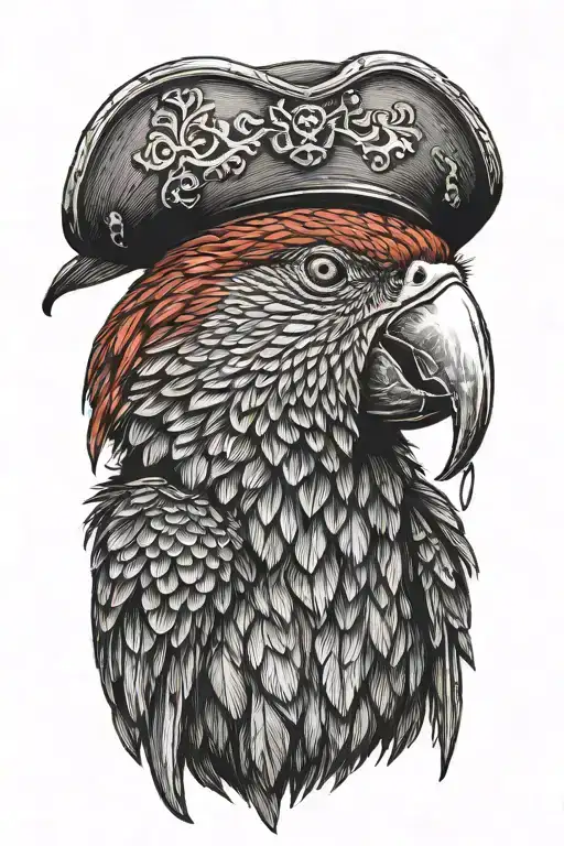 Parrot With Pirate Hat And Eye Patch