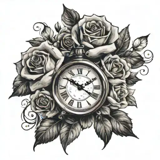 Clock And Roses