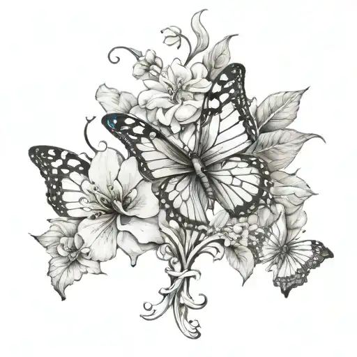 Cross Flowers Butterfly