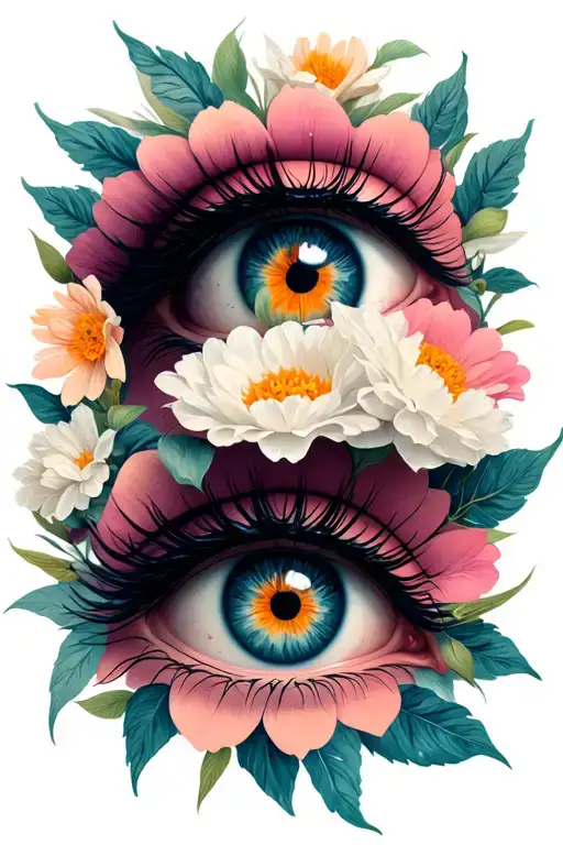 Eyes Surrounded By Flowers