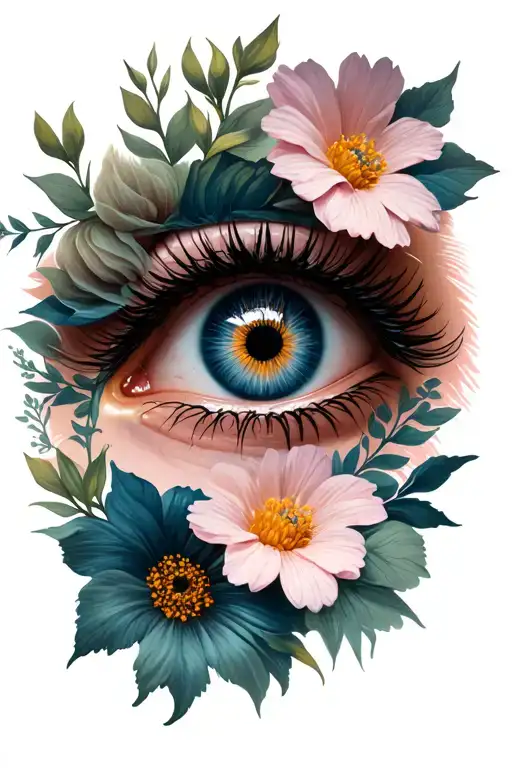 Eyes Surrounded By Flowers