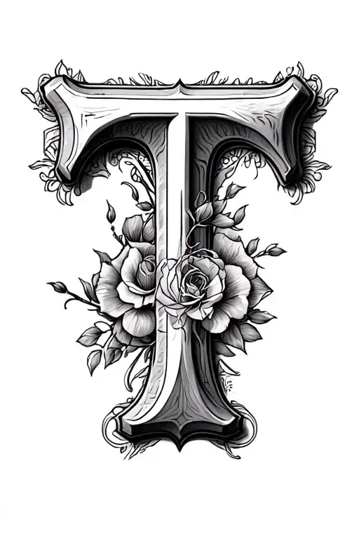 Letter T As A Cross