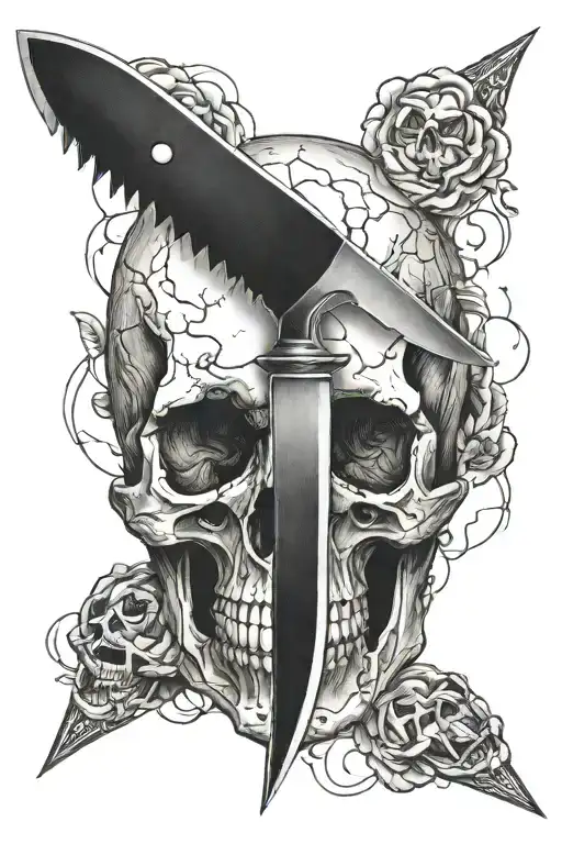 Kunai Knives Into Skull