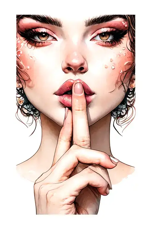 Finger In Front Of Lips Shushing People