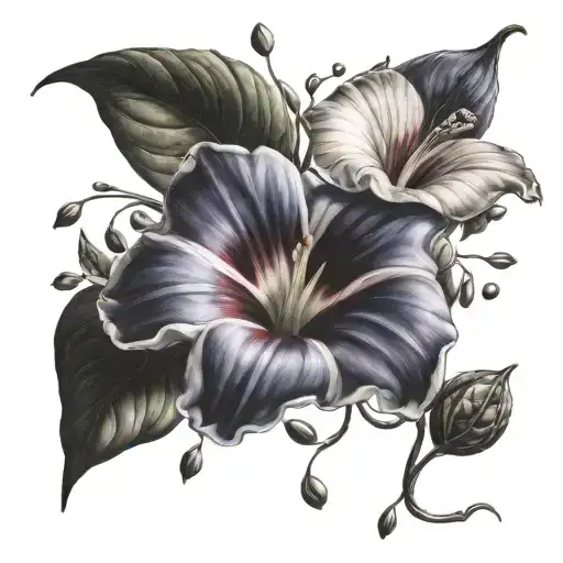 Morning Glory With Coffee Beans