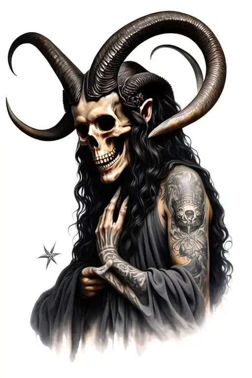 The Holy Death With Baphomet