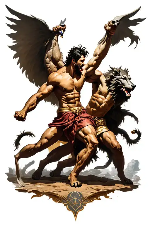 Hercules Fighting Cerberus