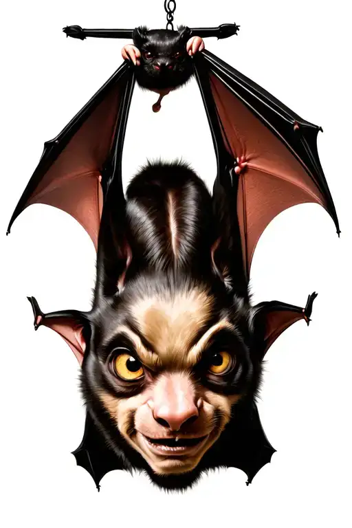 Bat Hanging Upside