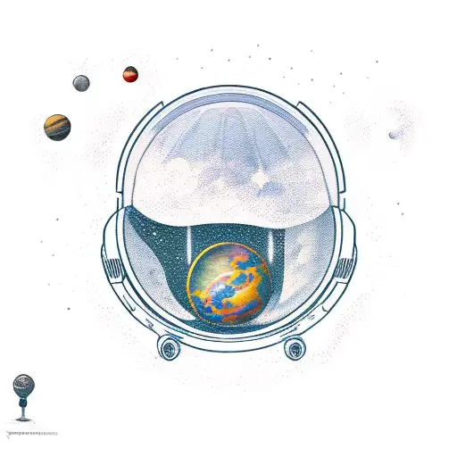 Space Helmet With Solar System Inside