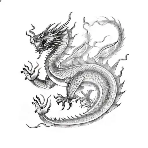 Chinese Red Dragon For Arm Like Shenlong