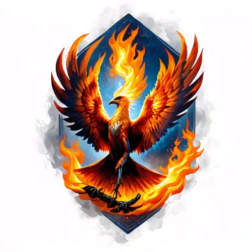 Phoenix Rising From Flames