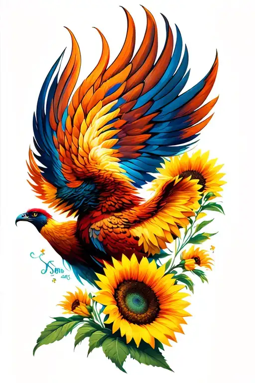 Phoenix And Sunflowers