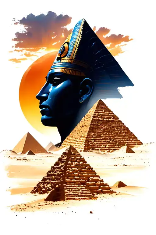 Egypt Pyramids Sand Sunset Sky