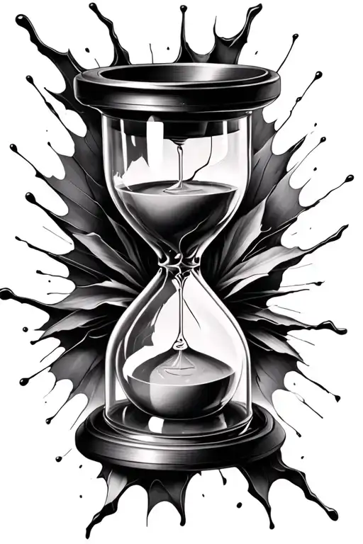 Black & White Broken Hourglass