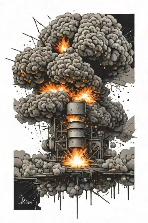 Background Of Explosion With Chemical Structure Of Tnt Overlaid On The Explosion