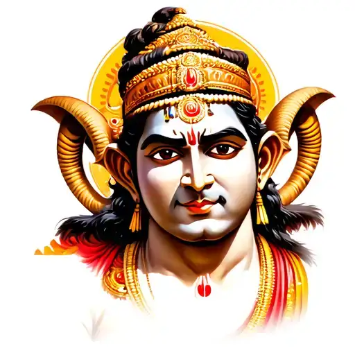 Ram With Lord Hanuman Gada