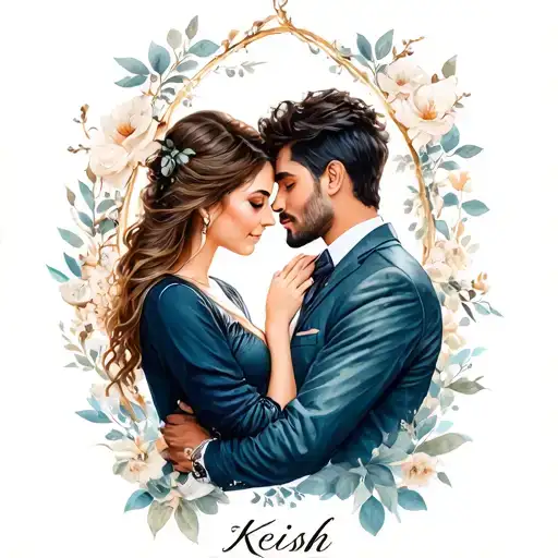 Romantic Scene Of A Couple With The Name Keish