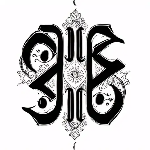 Ambigram Of Nishu And Ruhi