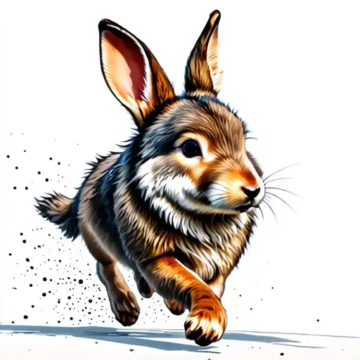 Rabbit Running From Wolf