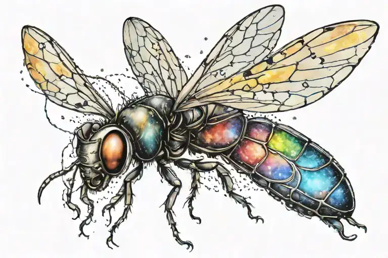 Beautiful Firefly With Lgbtq Colors With Aquarius Constelation