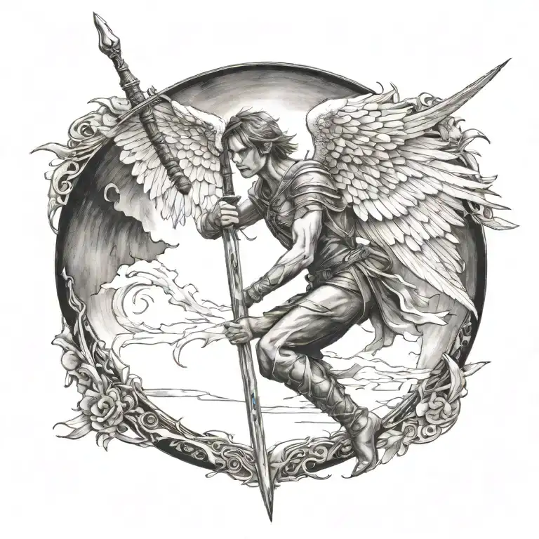 Fallen Angle With Spear Through It