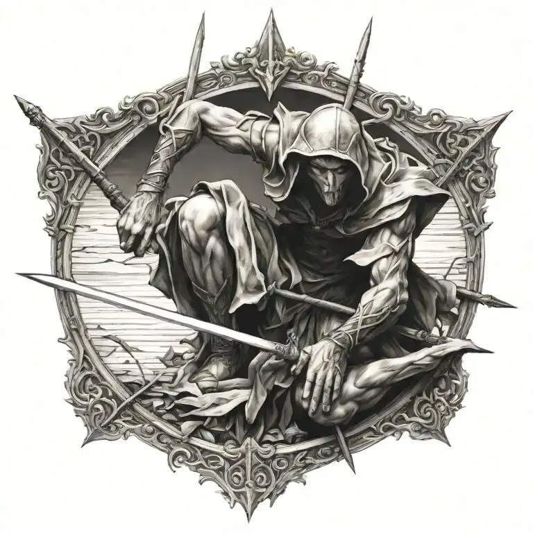 Fallen Angle With Spear Through It