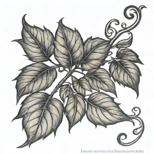 Simple Pretty Vine Tattoo Design