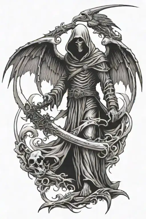 Grim Reaper Full Body Wings Scythe