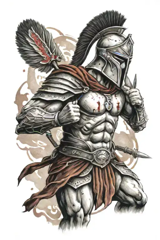 Spartan Warrior With Blood
