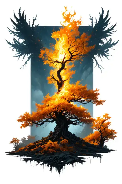 Burning Bush And Light Shining On It