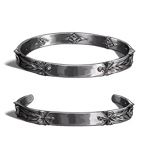 Steel Plate Armor Wrist Band Sharp Raised Design In Metal