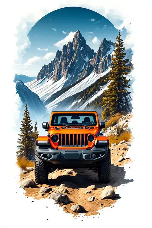 Wrangler Rubicon Drivin In Mountains Inside