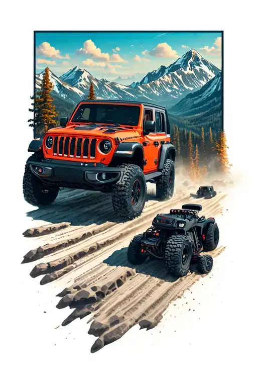 Wrangler Rubicon Drivin In Mountains Inside Surrounded