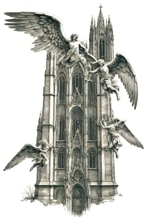 A Cathedral With Some Angels Flying