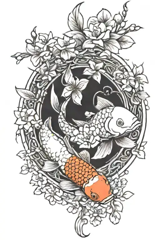 Koi Carp Cherry Blossom