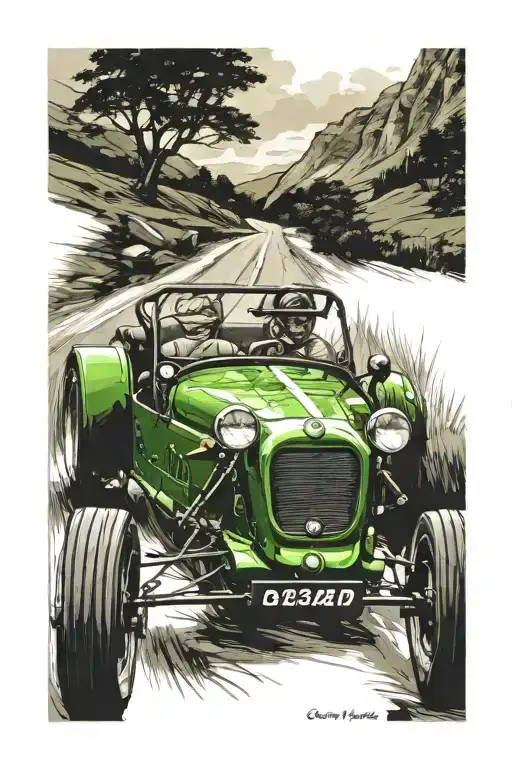 Caterham 7 Driving Through Sctoish Highlands