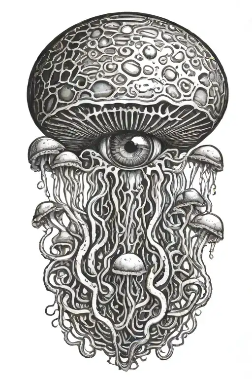 Mushroom Shaped Jellyfish Morphing Into An Eyeball