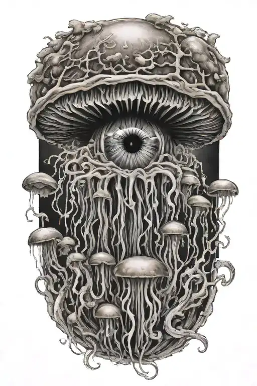 Mushroom Shaped Jellyfish Morphing Into An Eyeball