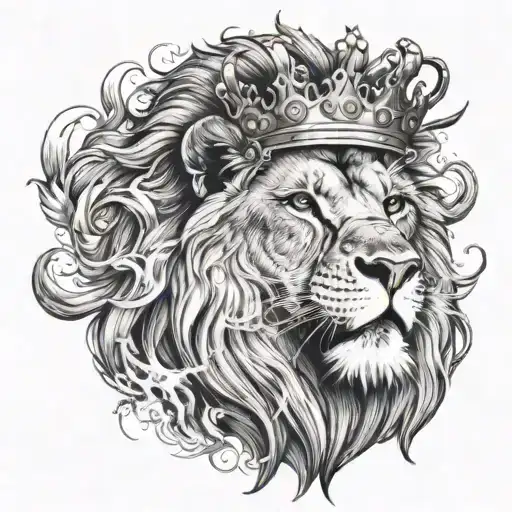 Lion With Smoke And A Crown