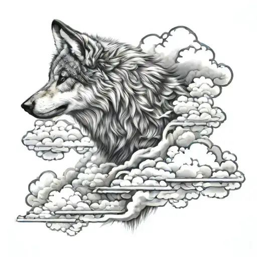 Wolf And Clouds Forming The Shape