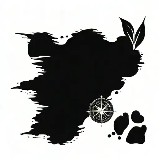 Compass With Jasmine Flower And Baby Footprint