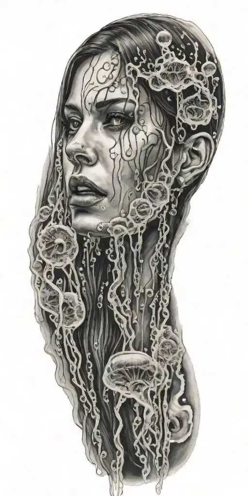 Jellyfish Bubbles Into Woman's Tears