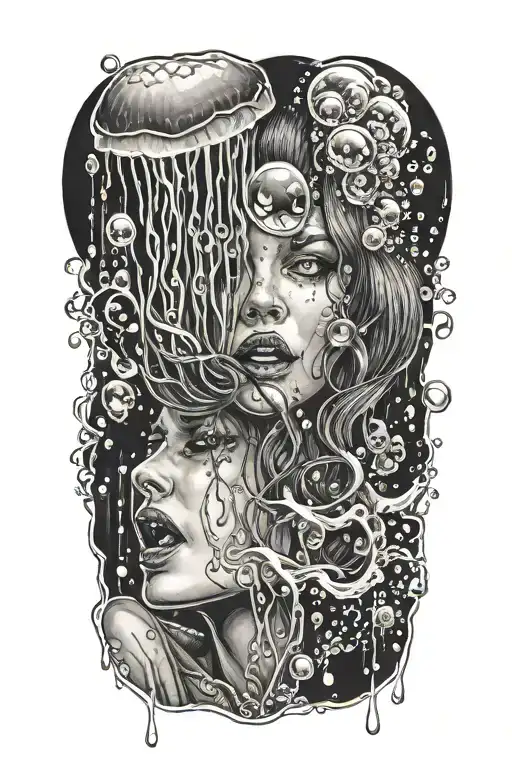 Jellyfish Bubbles Into Woman's Tears