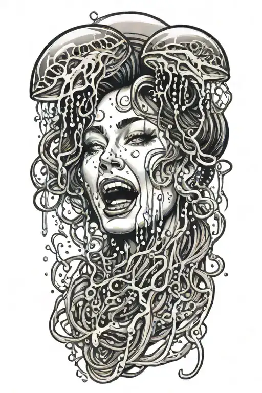 Jellyfish Bubbles Into Woman's Tears