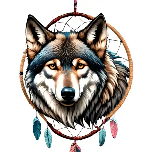Wolf Head And Dreamcatcher