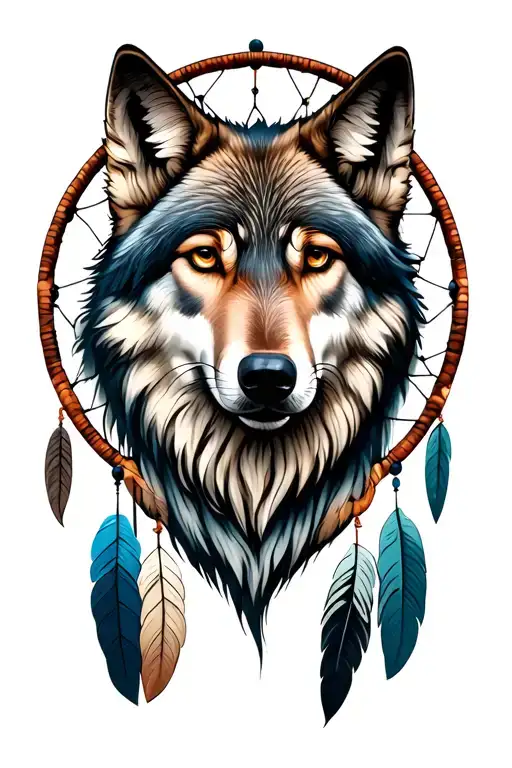 Wolf Head And Dreamcatcher