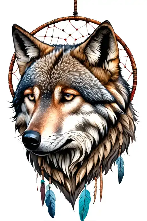 Wolf Head And Dreamcatcher