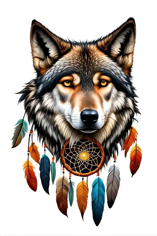 Wolf Head And Big Dreamcatcher